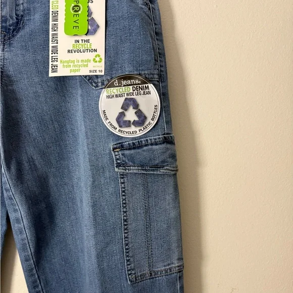 Trendy Wide Leg High Waist Cargo Jeans - Picture 8 of 8